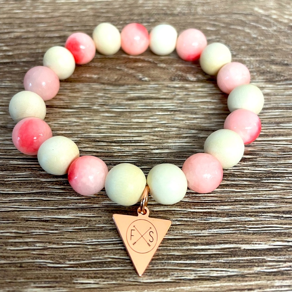 COPY - Fire + Soul Original Hand Made Agate and Polished Wood Bracelet